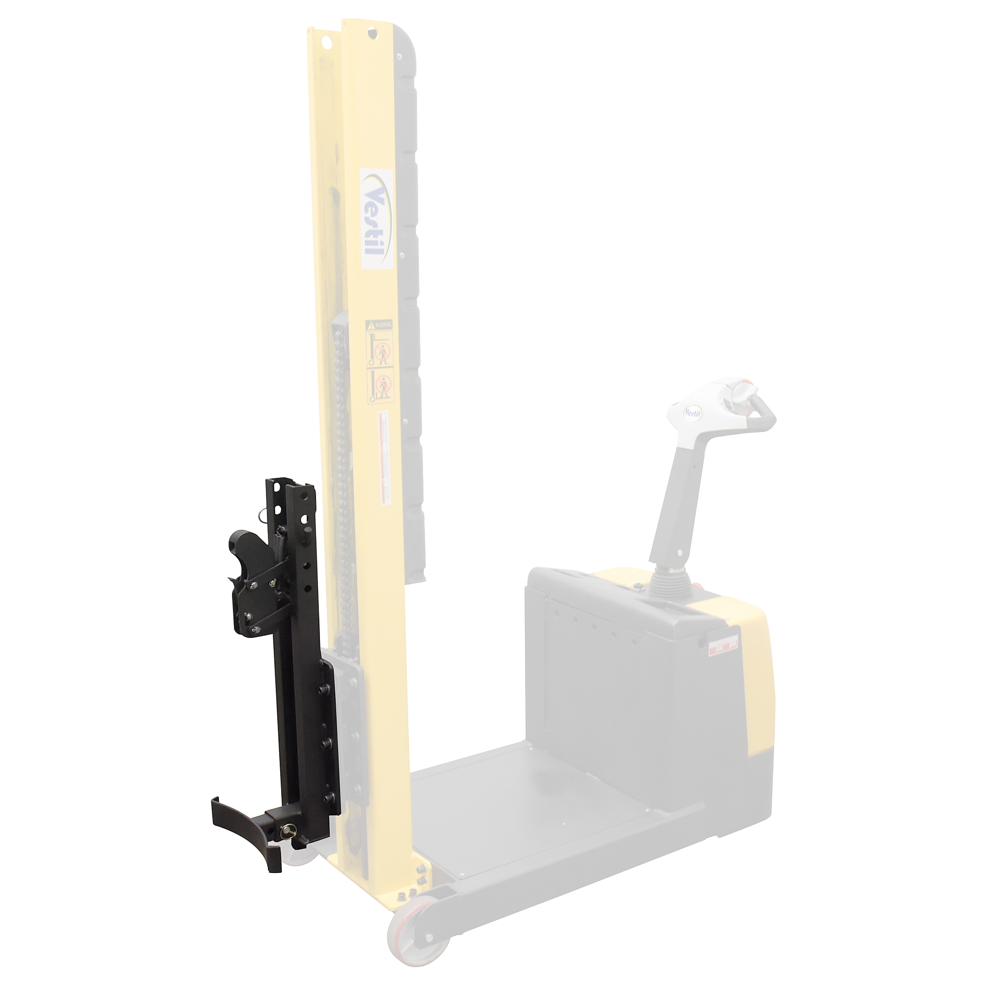 Vestil Steel Counter Balanced Power Lift Single Drum Gripper Attachment — 550-Lb. Capacity, Black, Model# STA-ATT-SDG